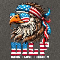Dilf Damn I Love Freedom Eagle Mullet Funny 4th Of July Cotton Canvas Backpack