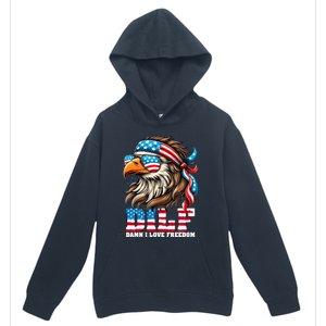 Dilf Damn I Love Freedom Eagle Mullet Funny 4th Of July Urban Pullover Hoodie