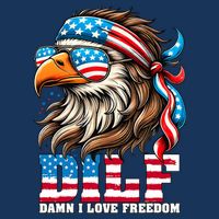 Dilf Damn I Love Freedom Eagle Mullet Funny 4th Of July Infant Baby Jersey Bodysuit