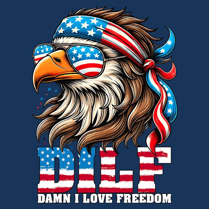 Dilf Damn I Love Freedom Eagle Mullet Funny 4th Of July Infant Baby Jersey Bodysuit