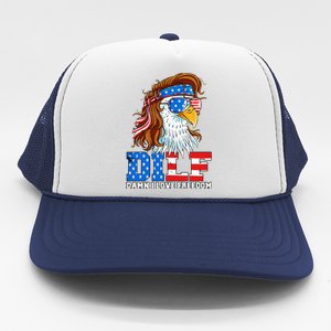 Dilf Damn I Love Freedom Eagle Patriotic 4th Of July Trucker Hat