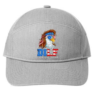 Dilf Damn I Love Freedom Eagle Patriotic 4th Of July 7-Panel Snapback Hat