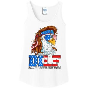 Dilf Damn I Love Freedom Eagle Patriotic 4th Of July Ladies Essential Tank