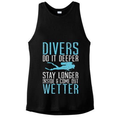 Divers do it deeper stay longer inside Ladies PosiCharge Tri-Blend Wicking Tank