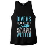Divers do it deeper stay longer inside Ladies PosiCharge Tri-Blend Wicking Tank