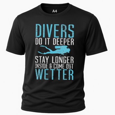 Divers do it deeper stay longer inside Performance Shirt