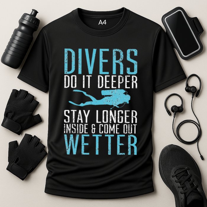 Divers do it deeper stay longer inside Performance Shirt
