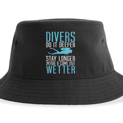 Divers do it deeper stay longer inside Sustainable Bucket Hat