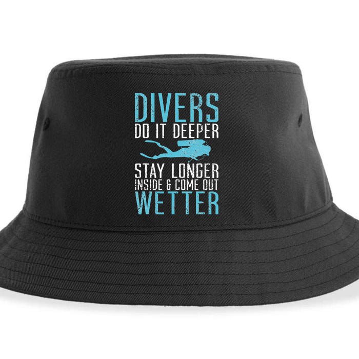 Divers do it deeper stay longer inside Sustainable Bucket Hat