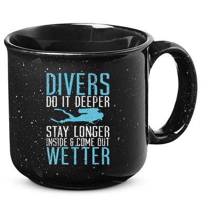 Divers do it deeper stay longer inside 15oz Campfire Ceramic Mug