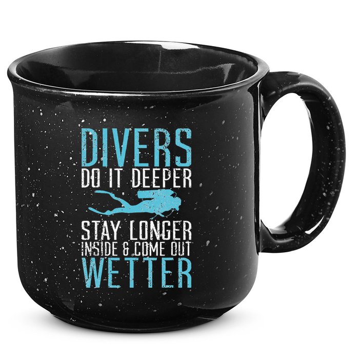 Divers do it deeper stay longer inside 15oz Campfire Ceramic Mug