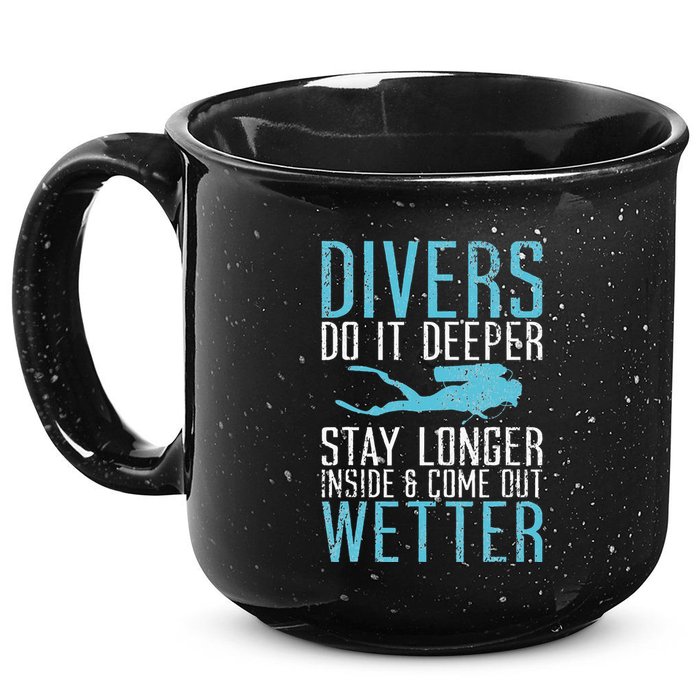 Divers do it deeper stay longer inside 15oz Campfire Ceramic Mug