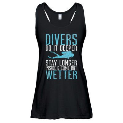 Divers do it deeper stay longer inside Ladies Essential Flowy Tank