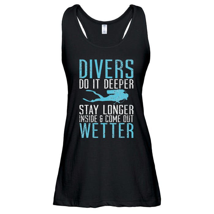 Divers do it deeper stay longer inside Ladies Essential Flowy Tank