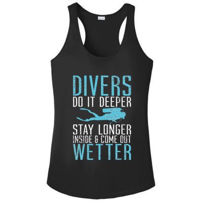 Divers do it deeper stay longer inside Ladies PosiCharge Competitor Racerback Tank