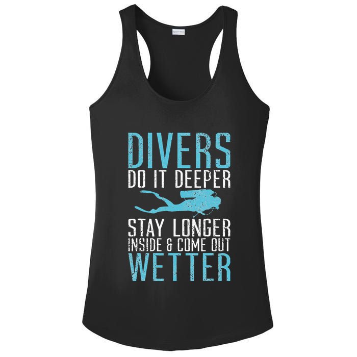 Divers do it deeper stay longer inside Ladies PosiCharge Competitor Racerback Tank