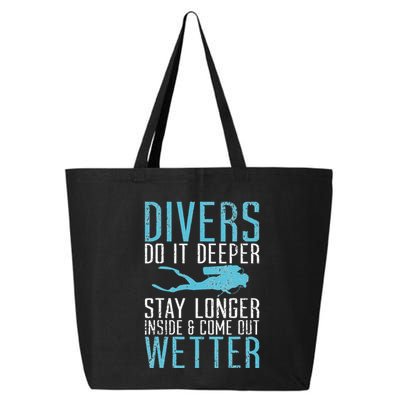 Divers do it deeper stay longer inside 25L Jumbo Tote