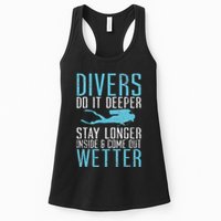 Divers do it deeper stay longer inside Womens Tank Top