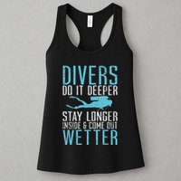 Divers do it deeper stay longer inside Womens Tank Top