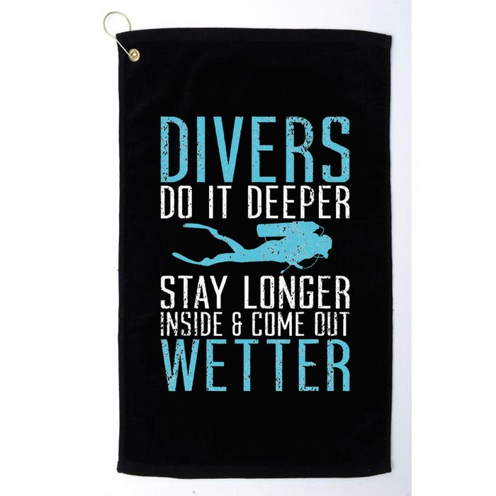 Divers do it deeper stay longer inside Golf Towel