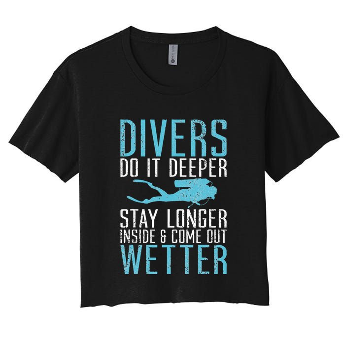 Divers do it deeper stay longer inside Crop Top