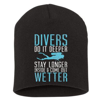 Divers do it deeper stay longer inside Short Acrylic Beanie