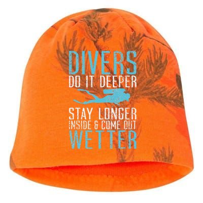 Divers do it deeper stay longer inside Kati - Camo Knit Beanie