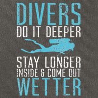 Divers do it deeper stay longer inside Cotton Canvas Backpack