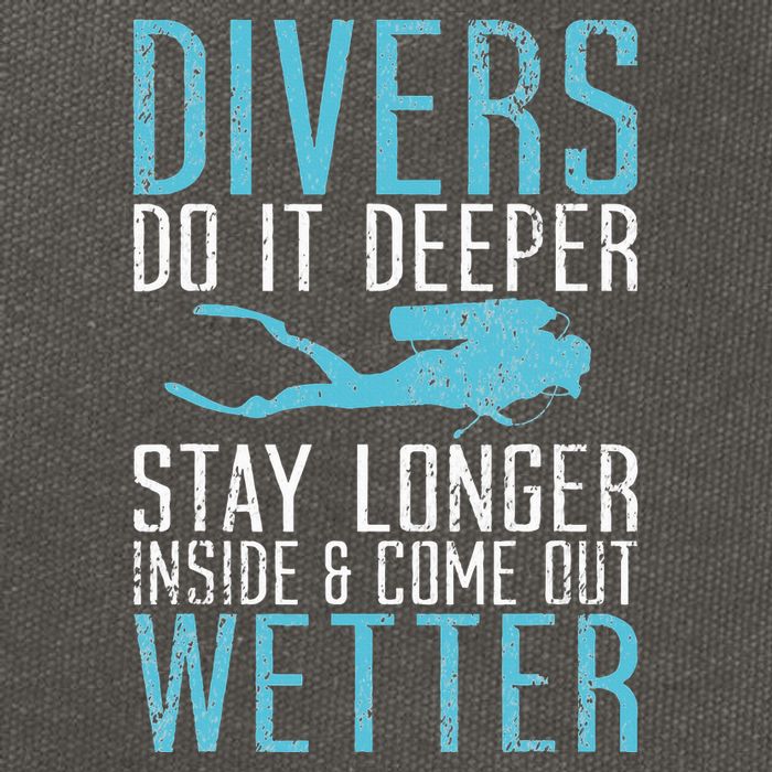 Divers do it deeper stay longer inside Cotton Canvas Backpack