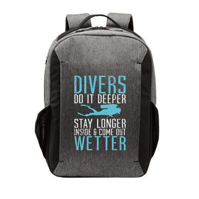 Divers do it deeper stay longer inside Vector Backpack