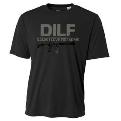 DILF Damn I Love Firearms Funny Cooling Performance Crew T-Shirt