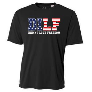 DILF Damn I Love Freedom Funny Patriotic 4th Of July Cooling Performance Crew T-Shirt