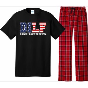 DILF Damn I Love Freedom Funny Patriotic 4th Of July Pajama Set