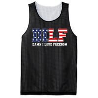 DILF Damn I Love Freedom Funny Patriotic 4th Of July Mesh Reversible Basketball Jersey Tank