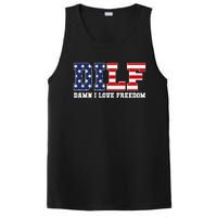 DILF Damn I Love Freedom Funny Patriotic 4th Of July PosiCharge Competitor Tank