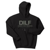 DILF Damn I Love Firearms Funny Kids Hoodie