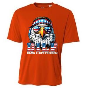 Dilf Damn I Love Freedom Eagle Funny Patriotic 4th Of July Cooling Performance Crew T-Shirt