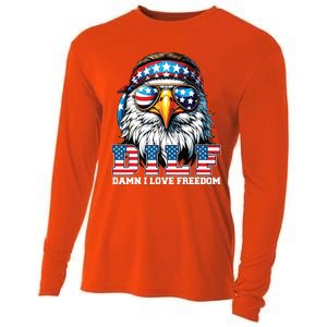 Dilf Damn I Love Freedom Eagle Funny Patriotic 4th Of July Cooling Performance Long Sleeve Crew