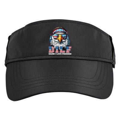 Dilf Damn I Love Freedom Eagle Funny Patriotic 4th Of July Adult Drive Performance Visor