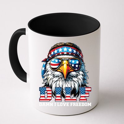Dilf Damn I Love Freedom Eagle Funny Patriotic 4th Of July Mug