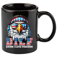 Dilf Damn I Love Freedom Eagle Funny Patriotic 4th Of July 11oz C Handle Ceramic Mug