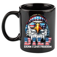 Dilf Damn I Love Freedom Eagle Funny Patriotic 4th Of July 11oz C Handle Ceramic Mug