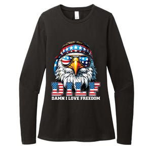 Dilf Damn I Love Freedom Eagle Funny Patriotic 4th Of July Womens CVC Long Sleeve Shirt