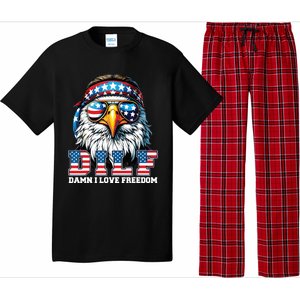 Dilf Damn I Love Freedom Eagle Funny Patriotic 4th Of July Pajama Set