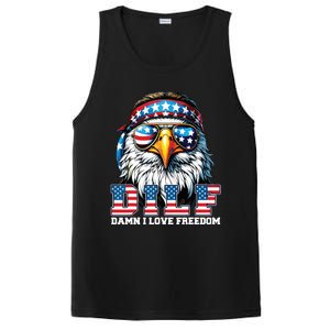 Dilf Damn I Love Freedom Eagle Funny Patriotic 4th Of July PosiCharge Competitor Tank