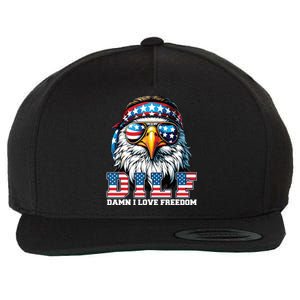 Dilf Damn I Love Freedom Eagle Funny Patriotic 4th Of July Wool Snapback Cap