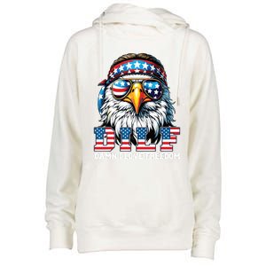 Dilf Damn I Love Freedom Eagle Funny Patriotic 4th Of July Womens Funnel Neck Pullover Hood