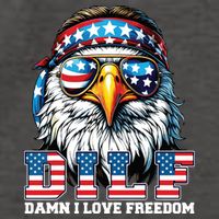 Dilf Damn I Love Freedom Eagle Funny Patriotic 4th Of July Vector Backpack