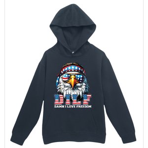 Dilf Damn I Love Freedom Eagle Funny Patriotic 4th Of July Urban Pullover Hoodie