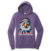 Dilf Damn I Love Freedom Eagle Funny Patriotic 4th Of July Women's Pullover Hoodie